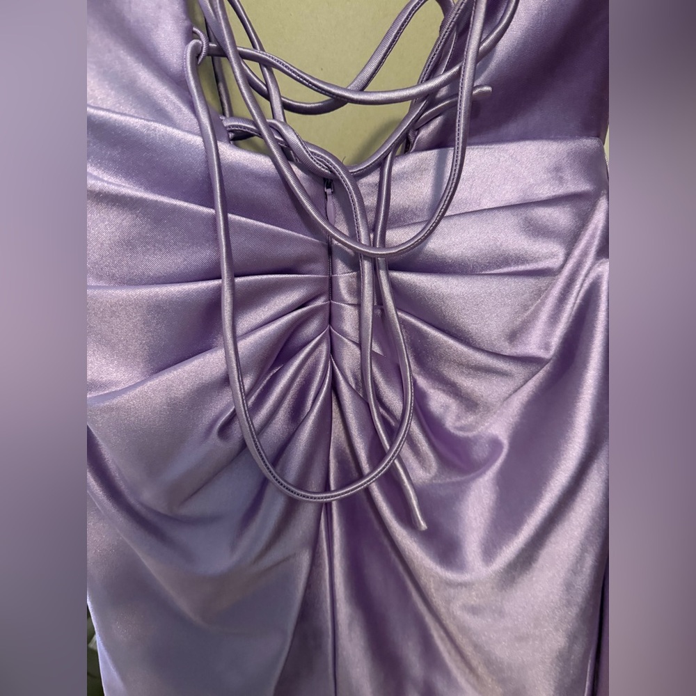 Ed Young Lavender Satin Corset Mini Dress - Picture 9 of 12